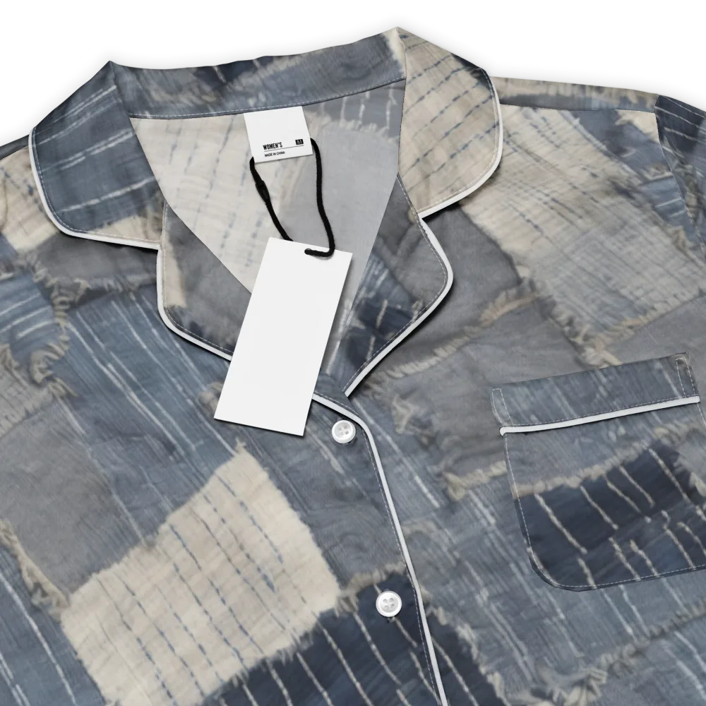 Indigo Mending on Women's Short Sleeve Pajama Top — Product details
