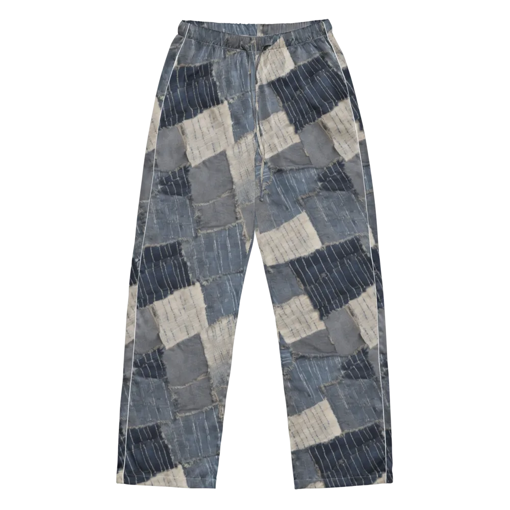 Indigo Mending on Women's Pajama Pants — Front