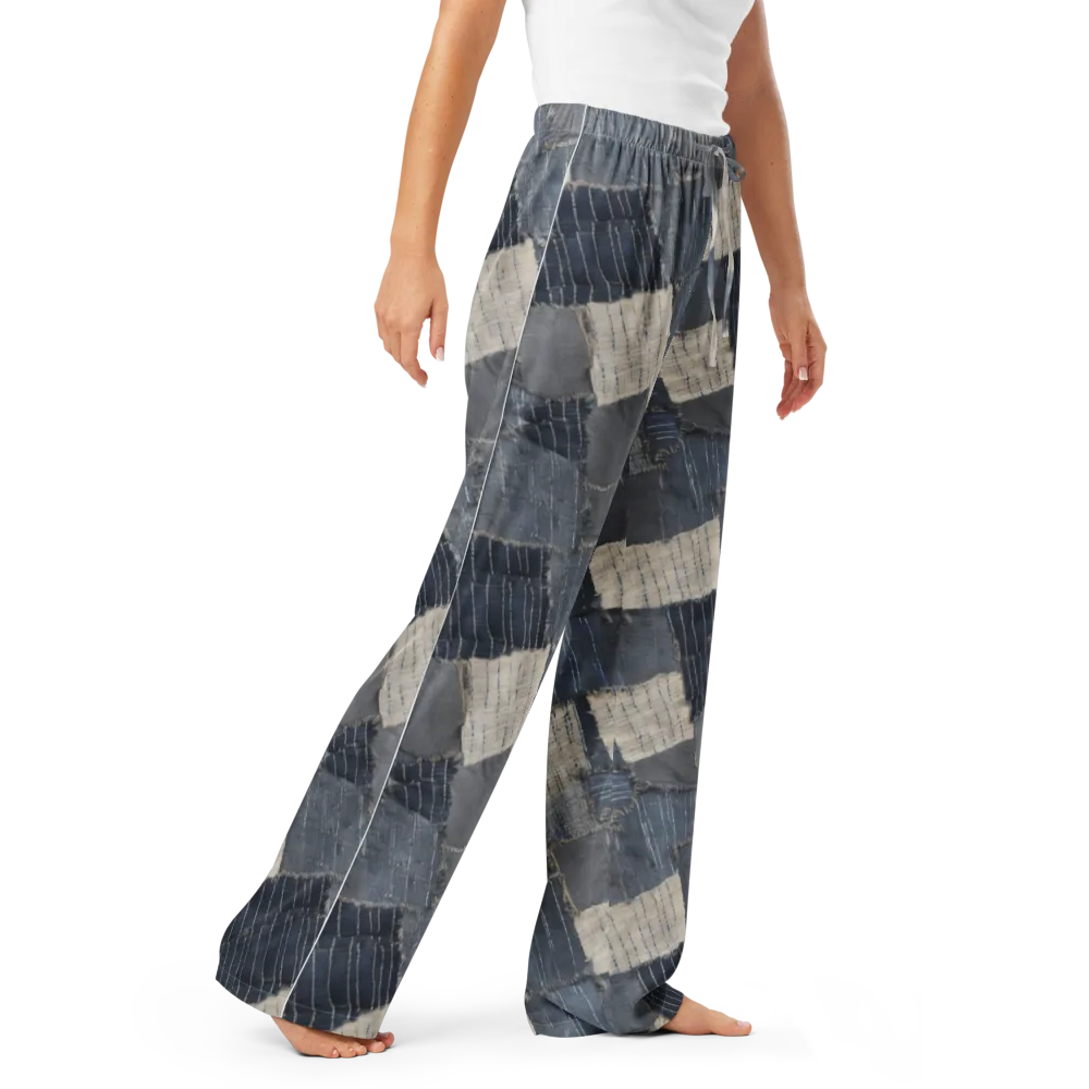 Indigo Mending on Women's Pajama Pants — Right Front