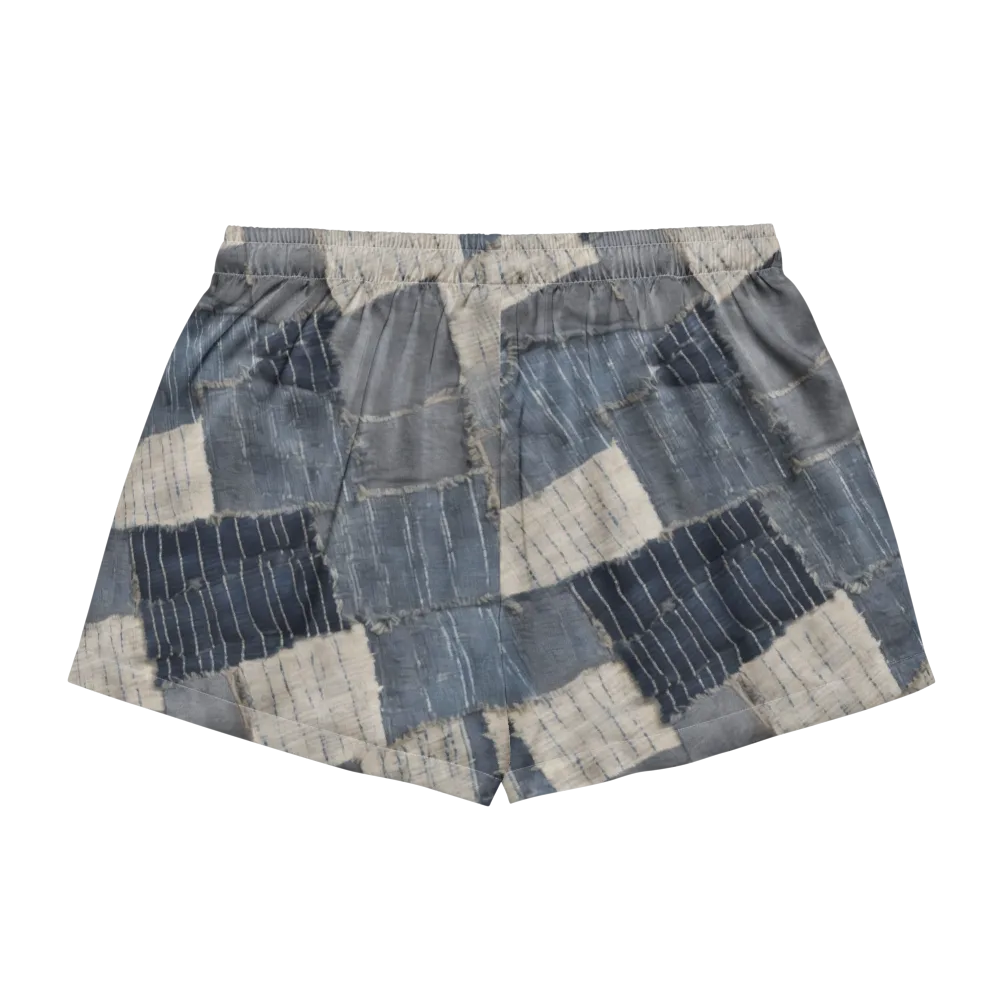 Indigo Mending on Women's Pajama Shorts — Back