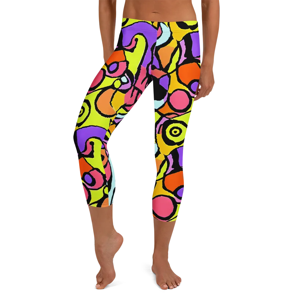 Spirals of Joy on Capri Leggings — Front