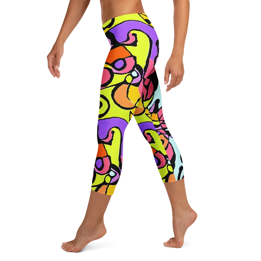Spirals of Joy on Capri Leggings — Left