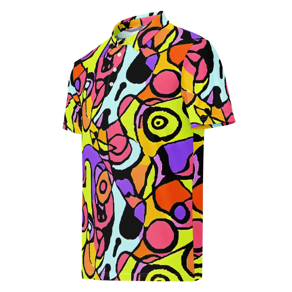 Spirals of Joy on Men's Slim Fit Polo Shirt — Left Front