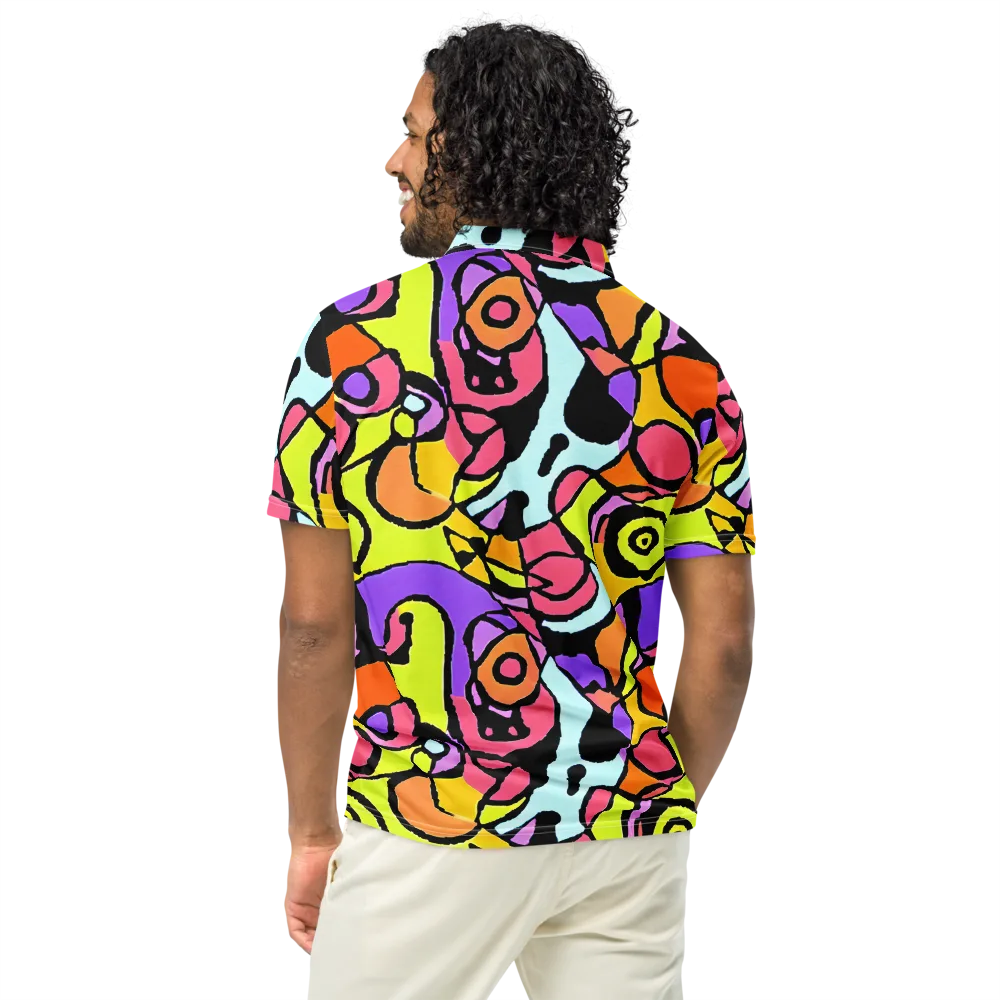 Spirals of Joy on Men's Slim Fit Polo Shirt — Back