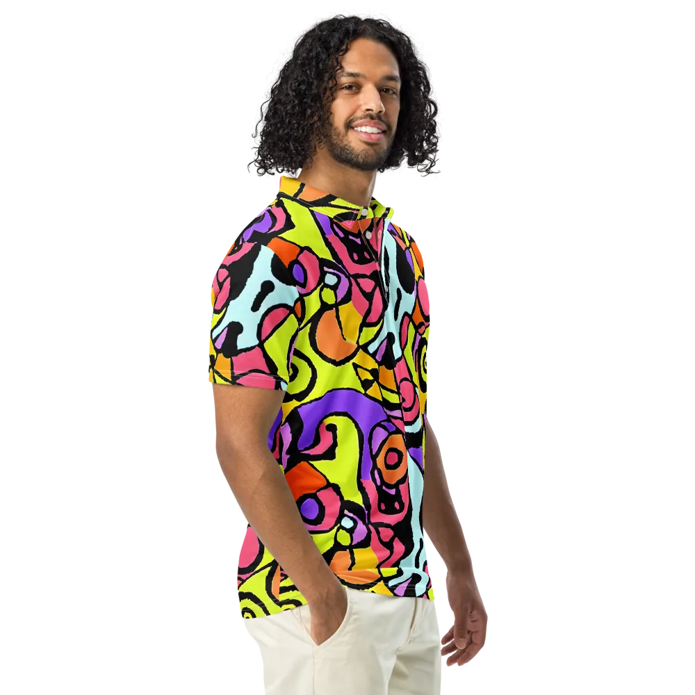 Spirals of Joy on Men's Slim Fit Polo Shirt — Right Front