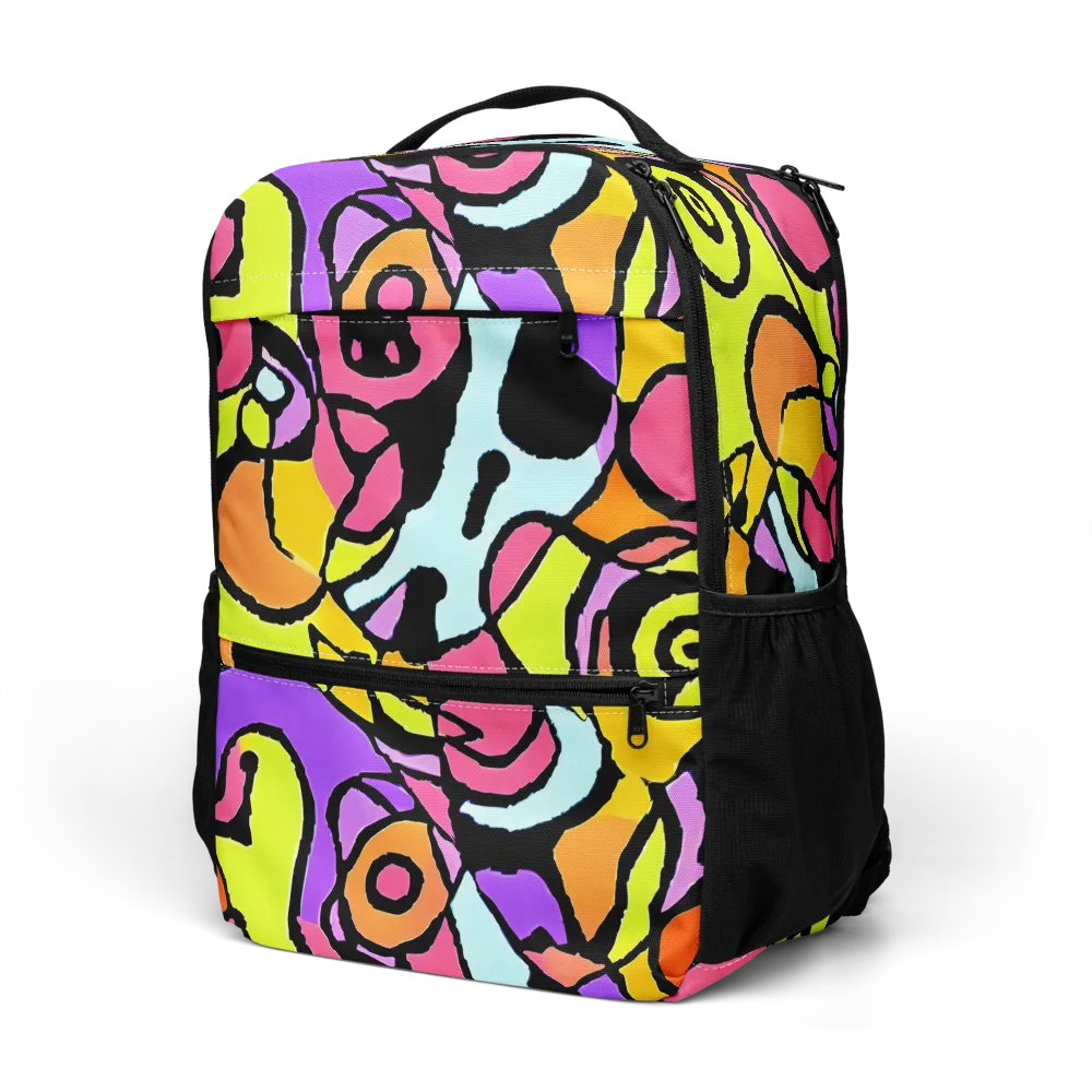 Spirals of Joy on Utility Backpack — Left Front