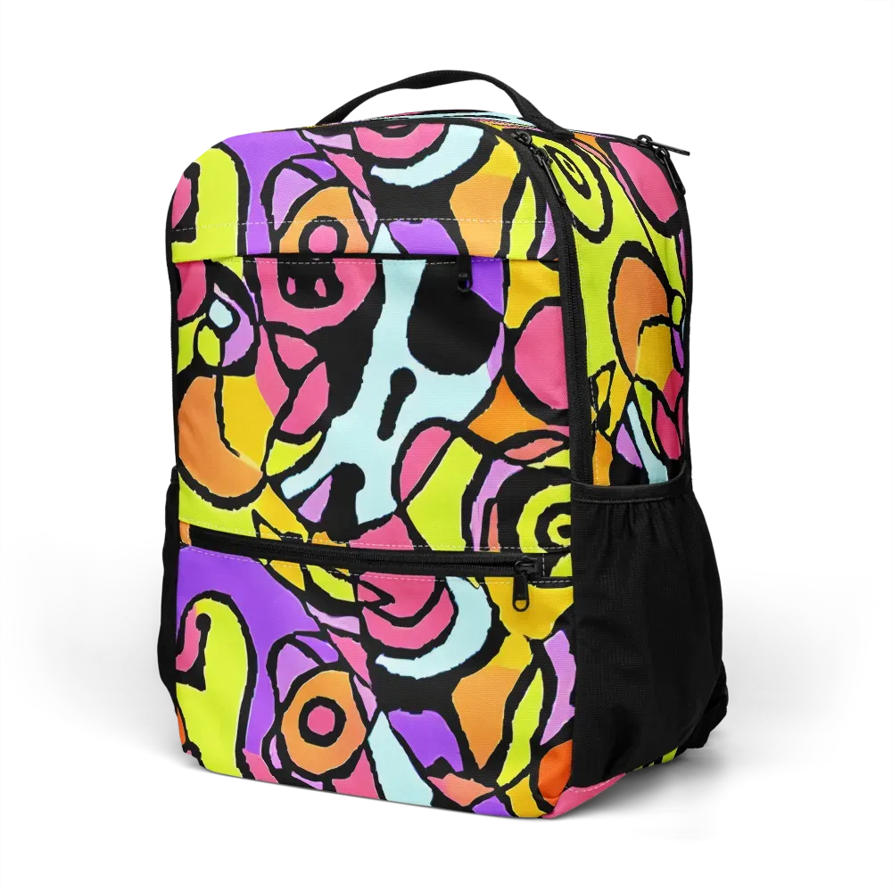 Spirals of Joy on Utility Backpack — Left Front