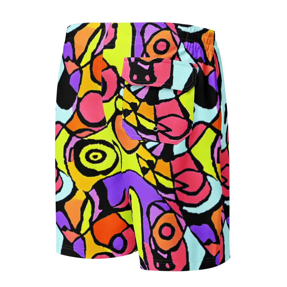 Spirals of Joy on Men's Board Shorts — Back