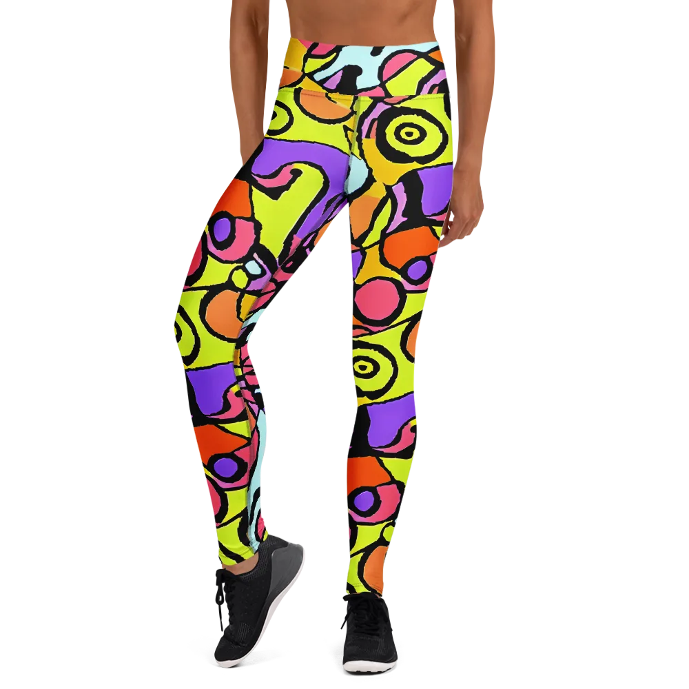 Spirals of Joy on Yoga Leggings — Front