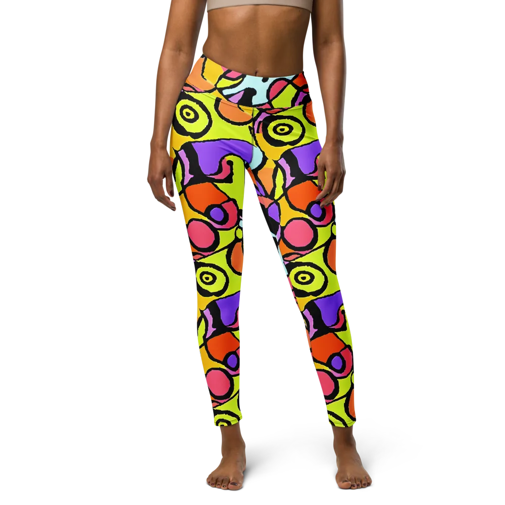 Spirals of Joy on Yoga Leggings — Front
