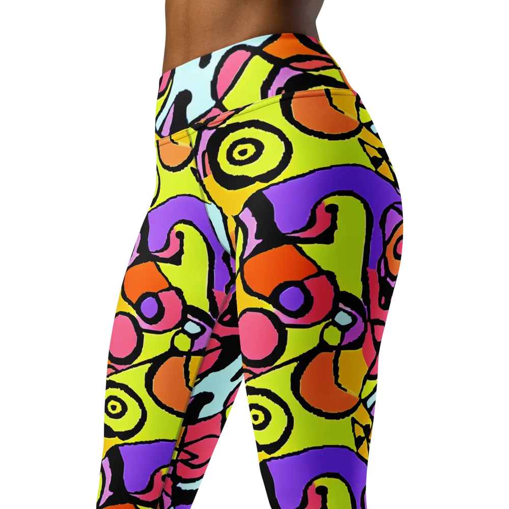Spirals of Joy on Yoga Leggings — Left Front