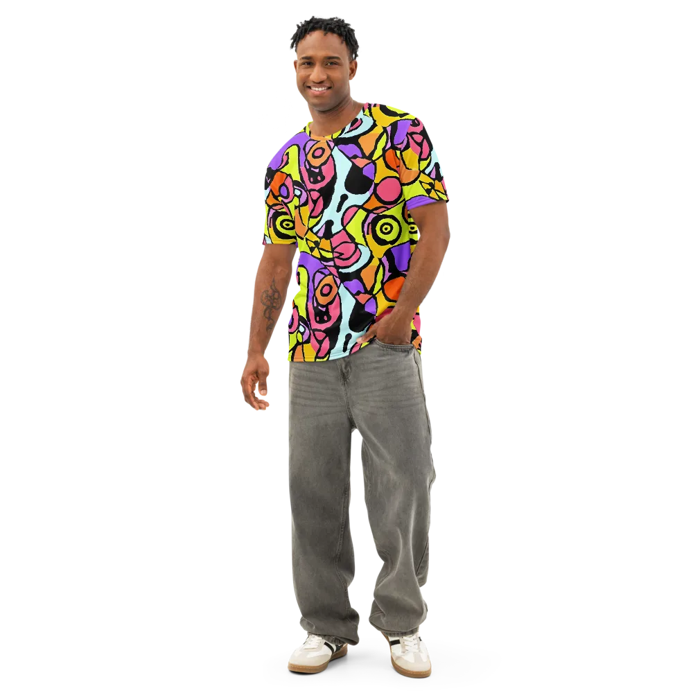 Spirals of Joy on Men's Cotton Crew Neck T-Shirt — Front