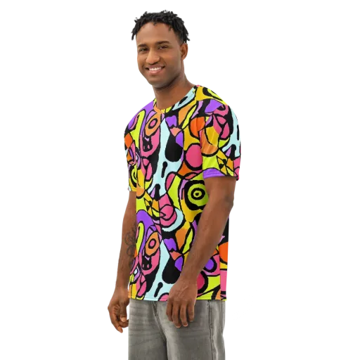 Spirals of Joy on a Men's Cotton Crew Neck T-Shirt