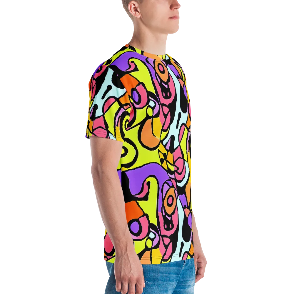 Spirals of Joy on Men's Crew Neck T-Shirt — Right