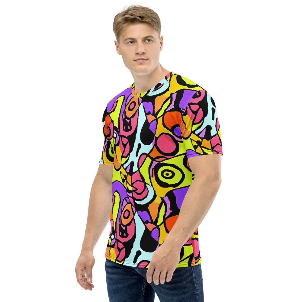 Spirals of Joy on Men's Crew Neck T-Shirt — Left