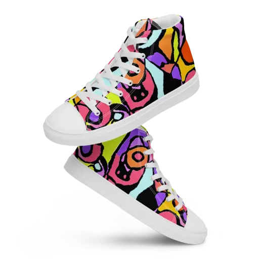 Spirals of Joy on a Men's High Top Canvas Shoes