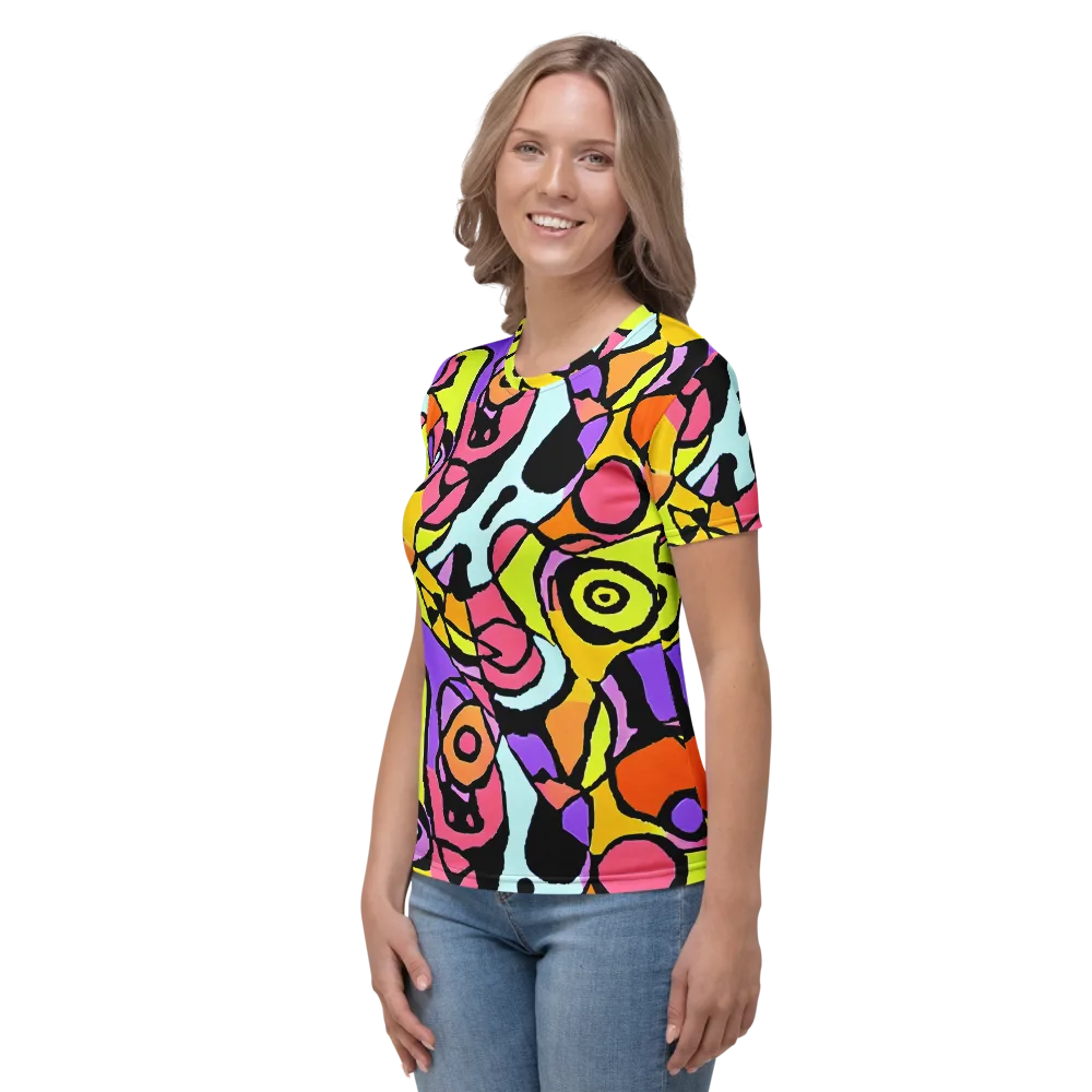 Spirals of Joy on Women's Crew Neck T-Shirt — Left