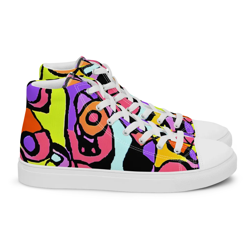Spirals of Joy on Women's High Top Canvas Shoes — Right