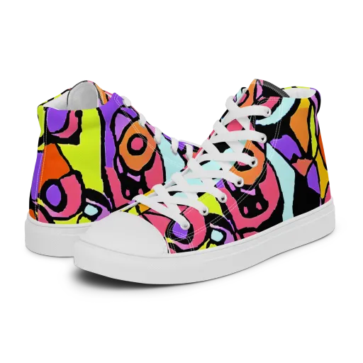 Spirals of Joy on a Women's High Top Canvas Shoes