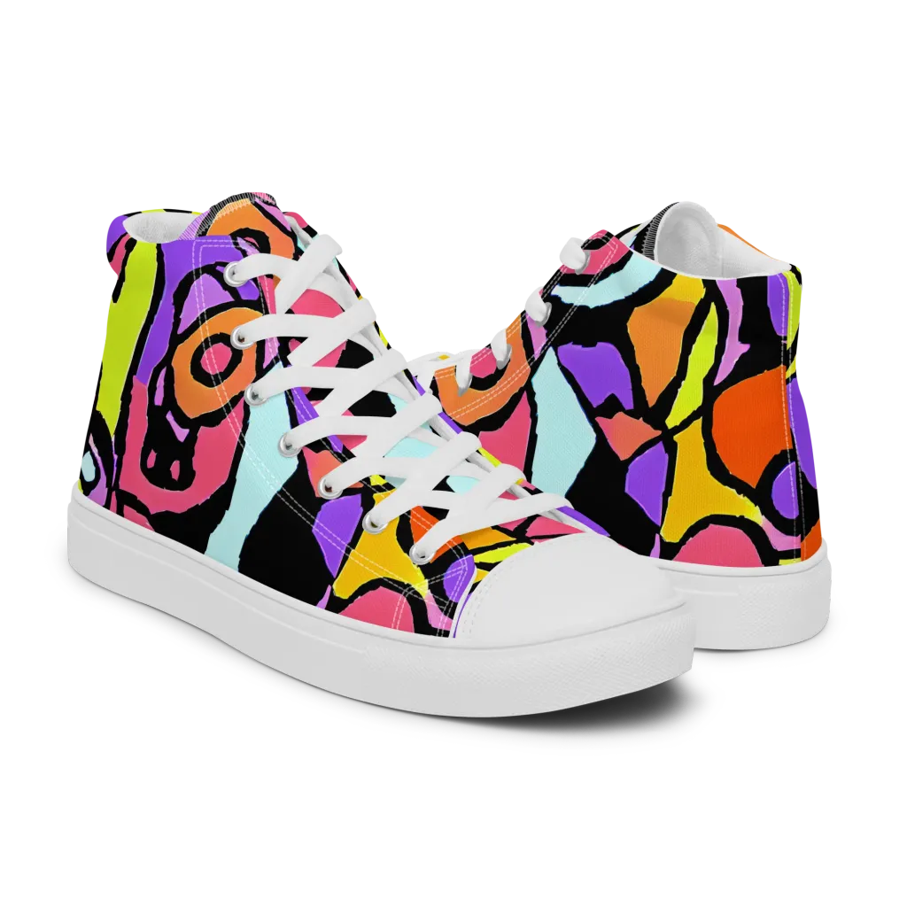 Spirals of Joy on Women's High Top Canvas Shoes — Right