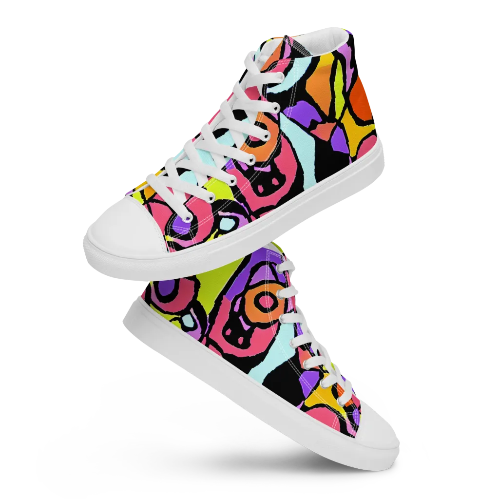 Spirals of Joy on Women's High Top Canvas Shoes — Front