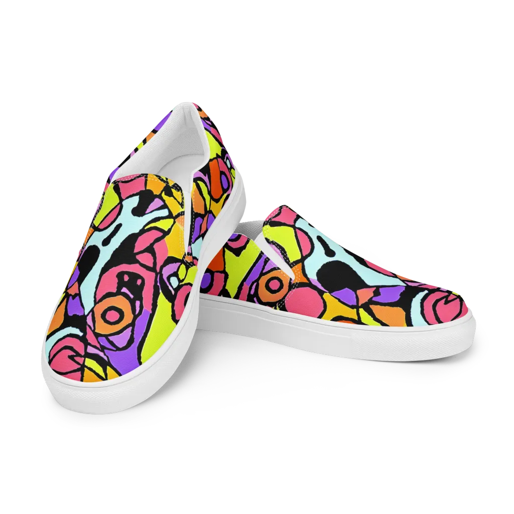Spirals of Joy on Men's Slip-On Canvas Shoes — Left Front