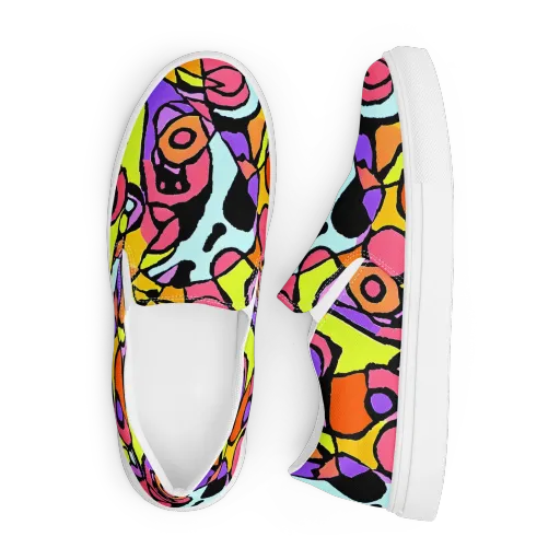 Spirals of Joy on a Men's Slip-On Canvas Shoes