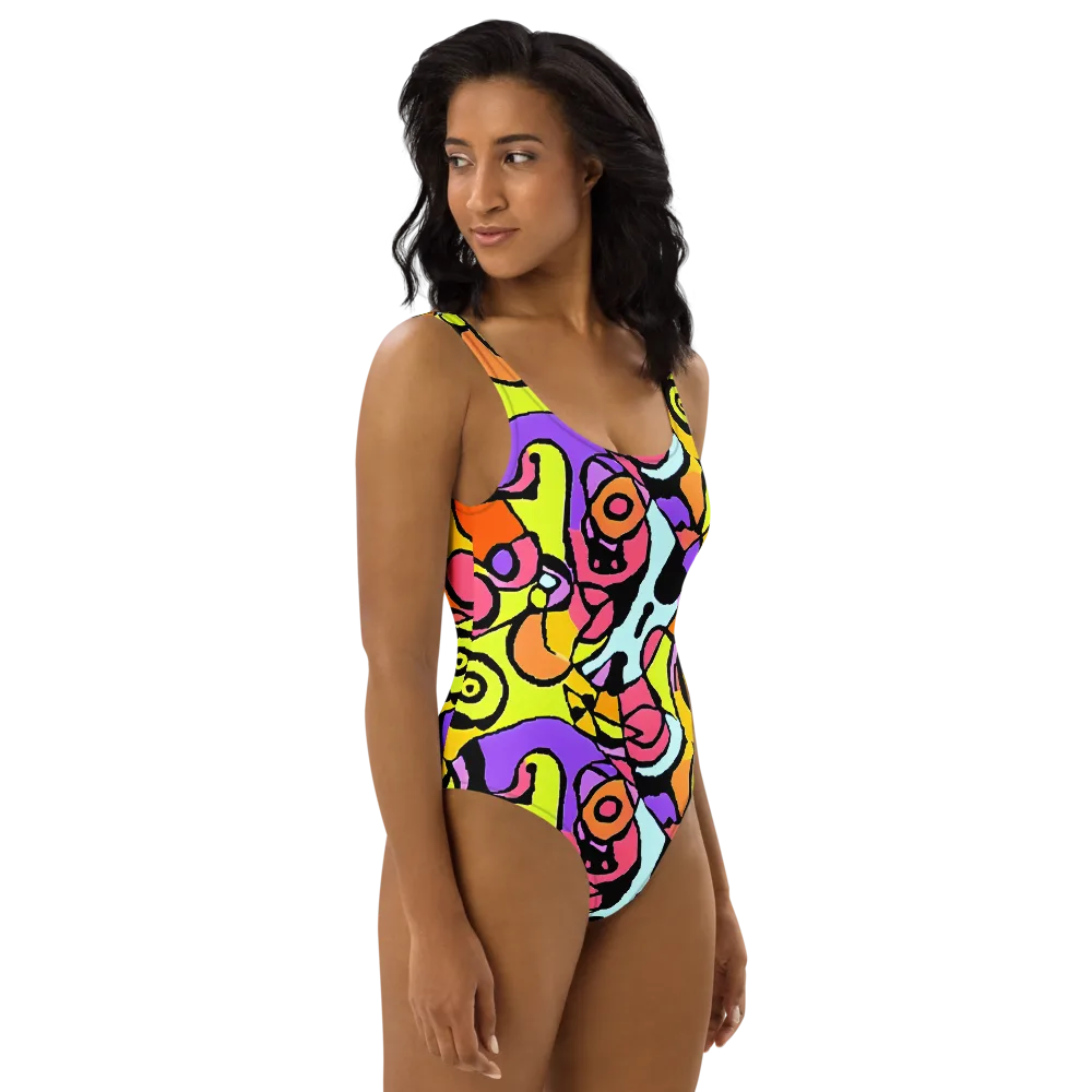 Spirals of Joy on One-Piece Swimsuit — Right