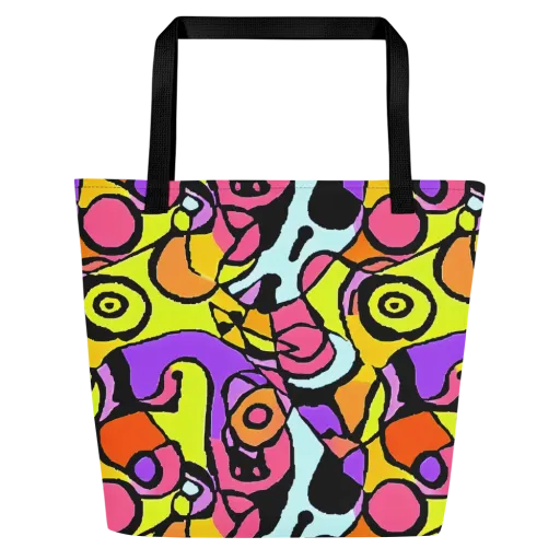 Spirals of Joy on a Large Tote Bag W/ Pocket