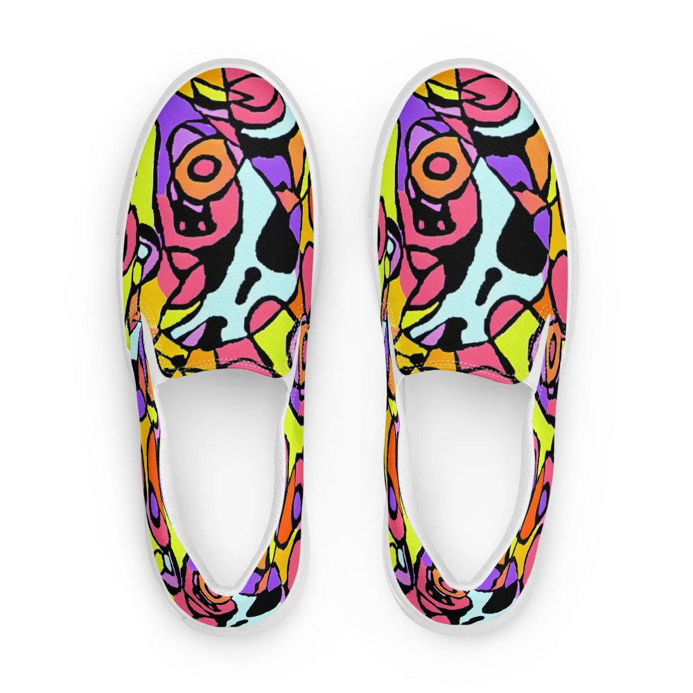 Spirals of Joy on Women's Slip-On Canvas Shoes — Front