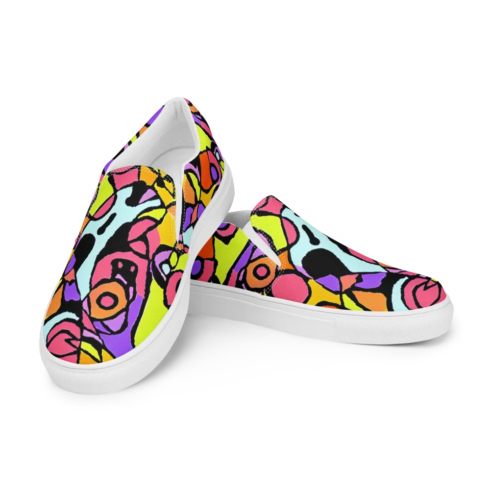 Spirals of Joy on Women's Slip-On Canvas Shoes — Left Front