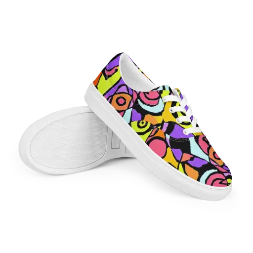 Spirals of Joy on a Men's Lace-Up Canvas Shoes