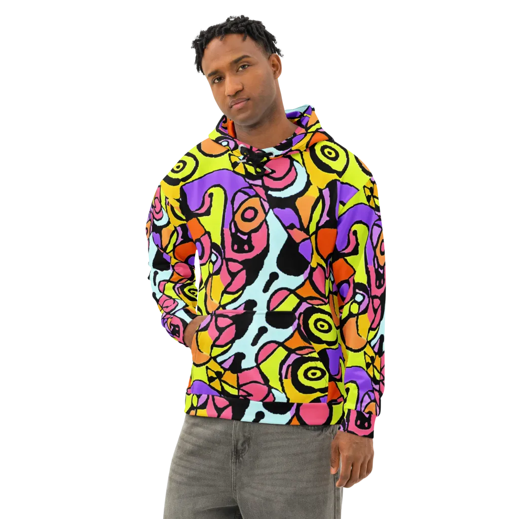 Spirals of Joy on Cotton Hoodie — Left Front