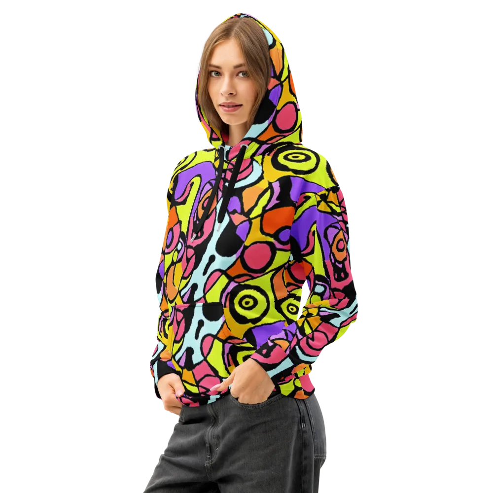 Spirals of Joy on Cotton Hoodie — Left Front