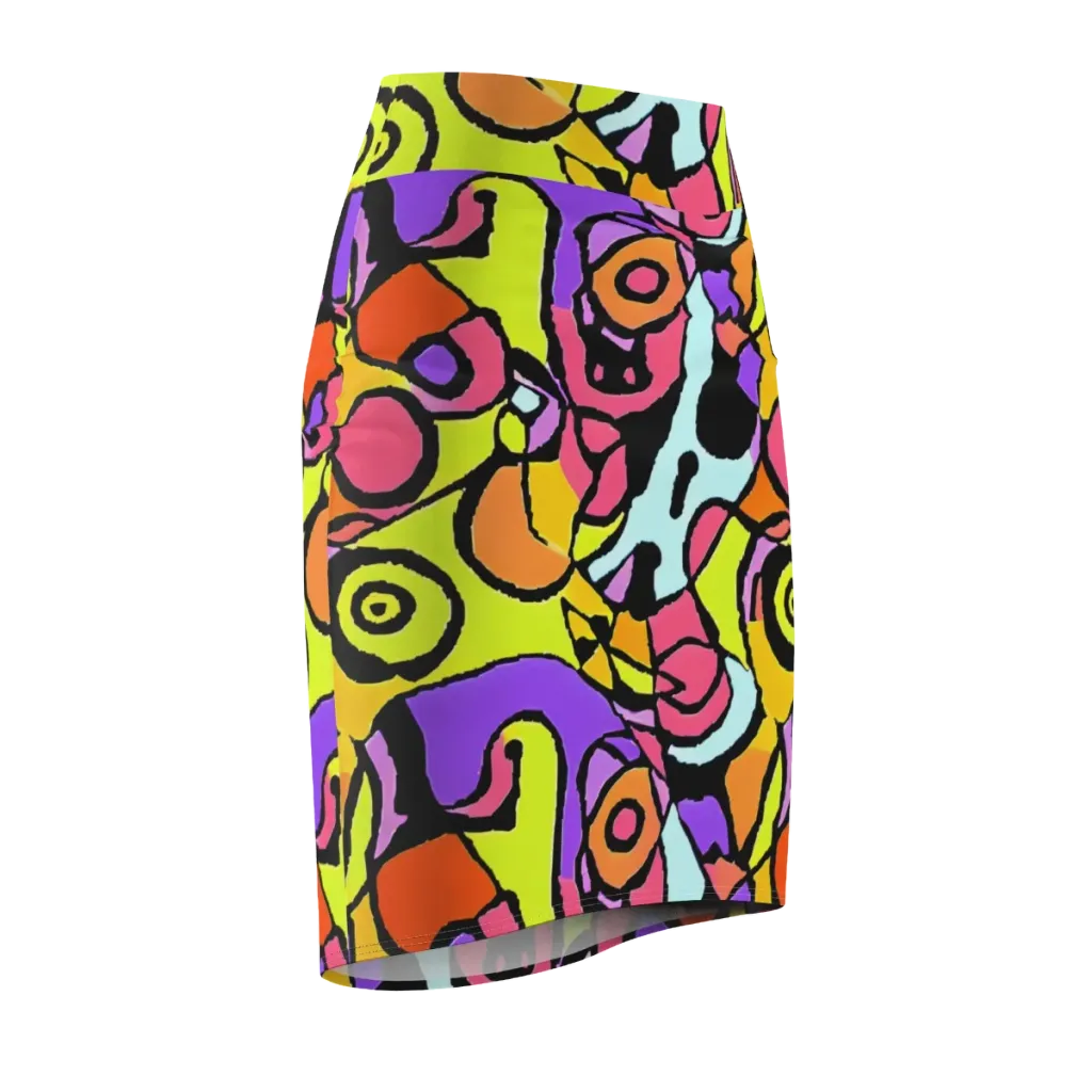 Spirals of Joy on Pencil Skirt — Front Side