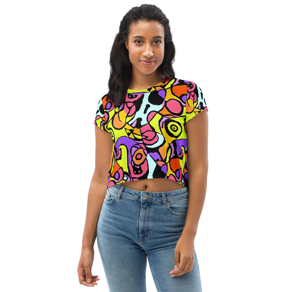 Spirals of Joy on Crop Tee — Front