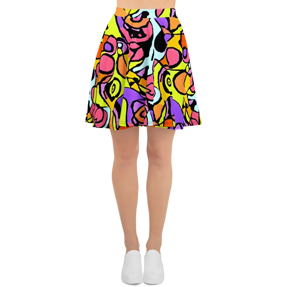 Spirals of Joy on Skater Skirt — Front