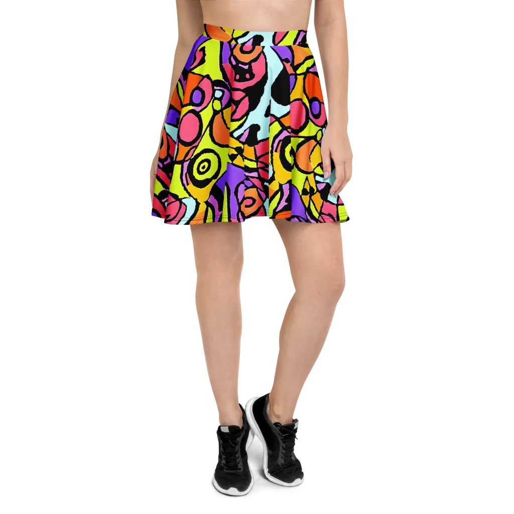 Spirals of Joy on Skater Skirt — Front