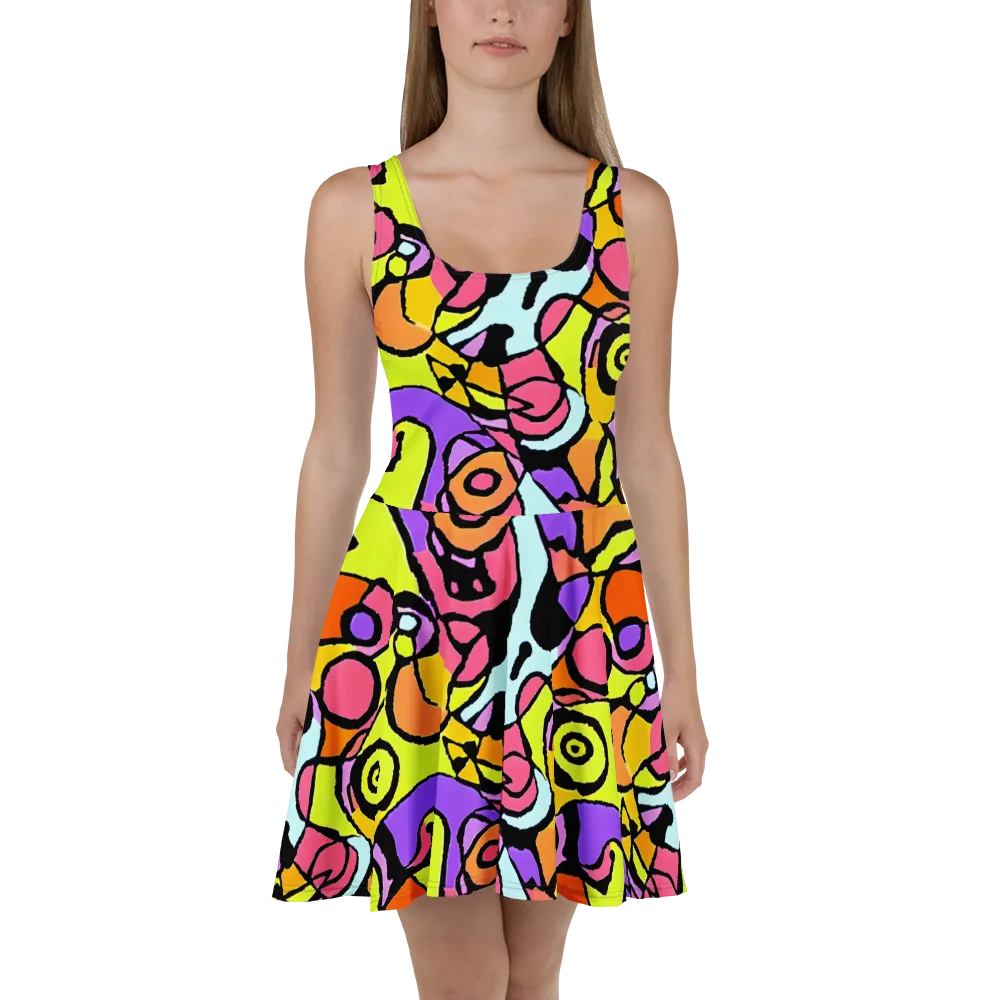 Spirals of Joy on Skater Dress — Front