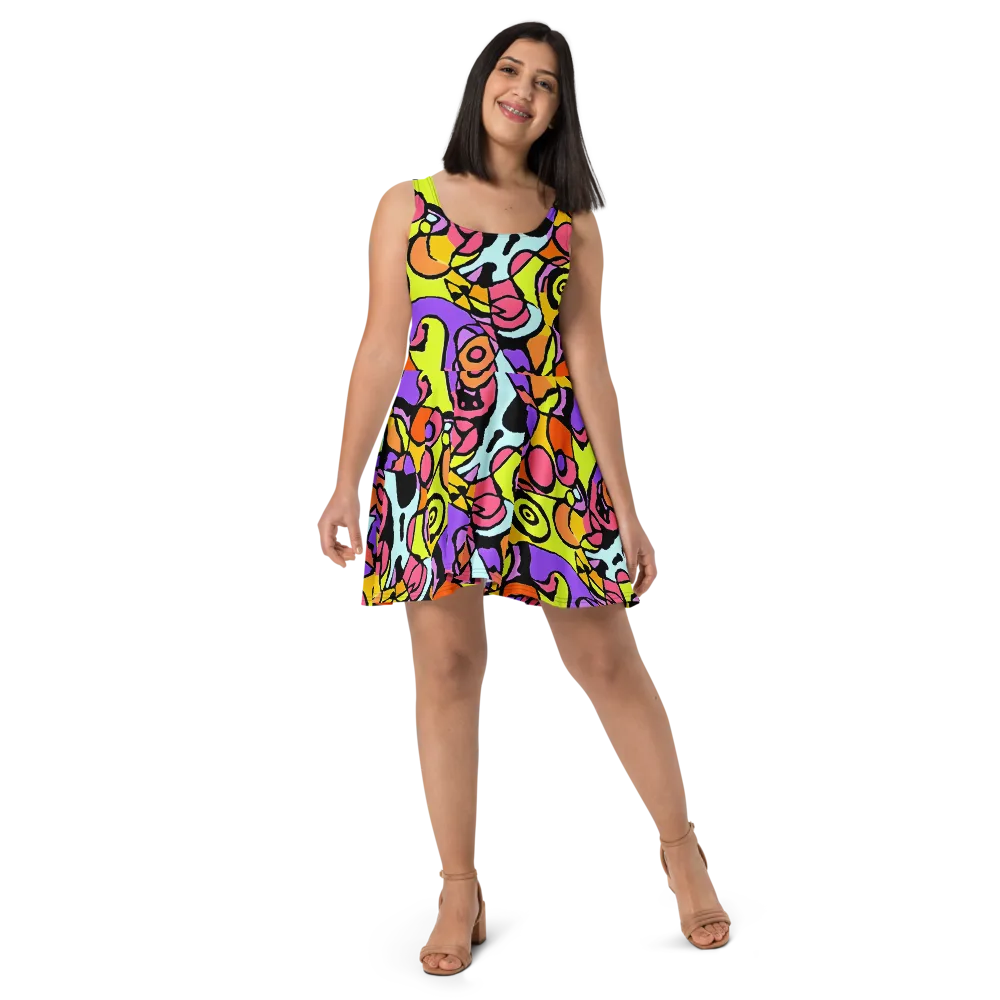 Spirals of Joy on Skater Dress — Front