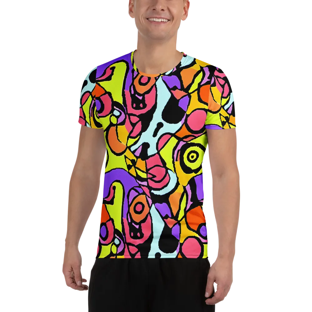 Spirals of Joy on Men's Athletic T-Shirt — Front