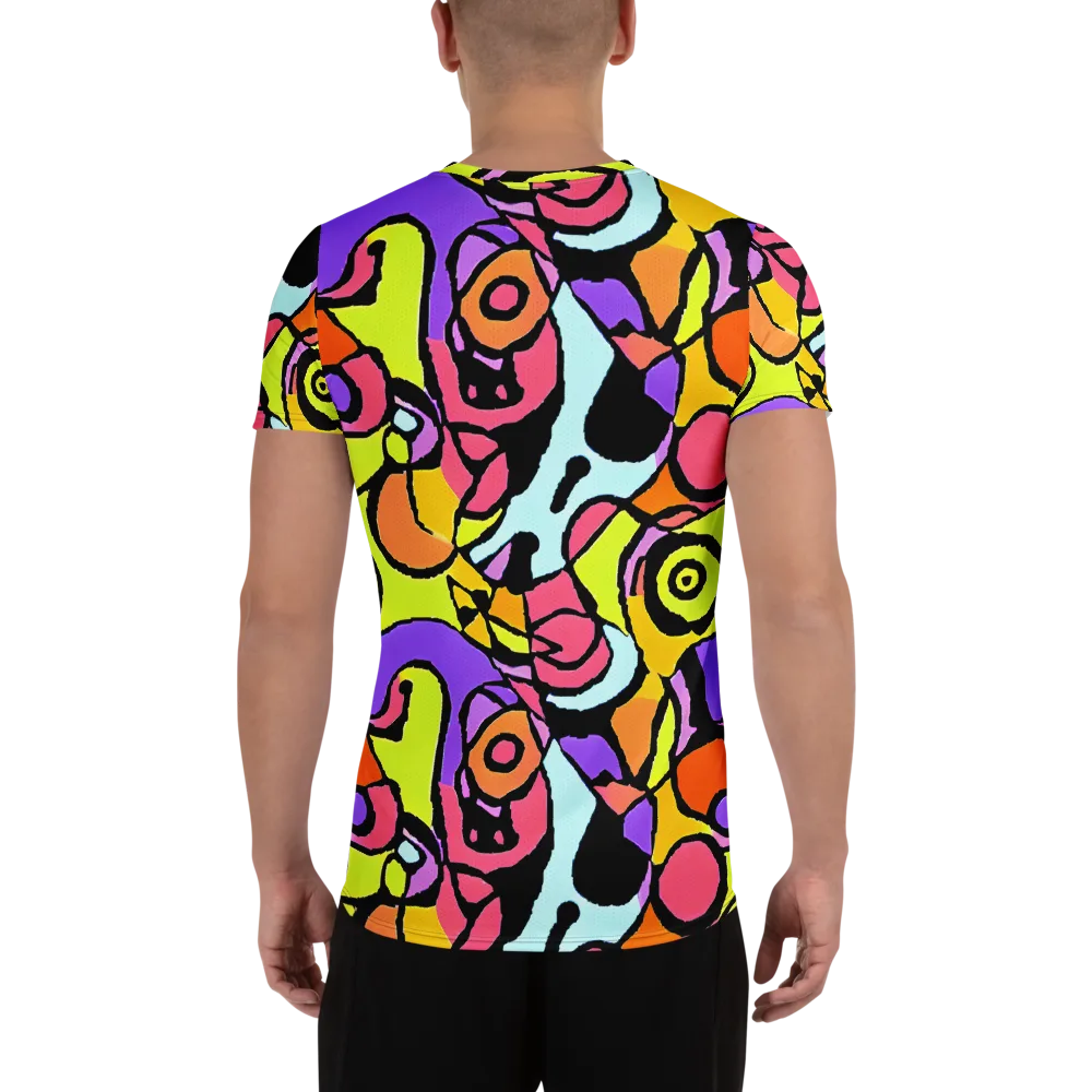Spirals of Joy on Men's Athletic T-Shirt — Back