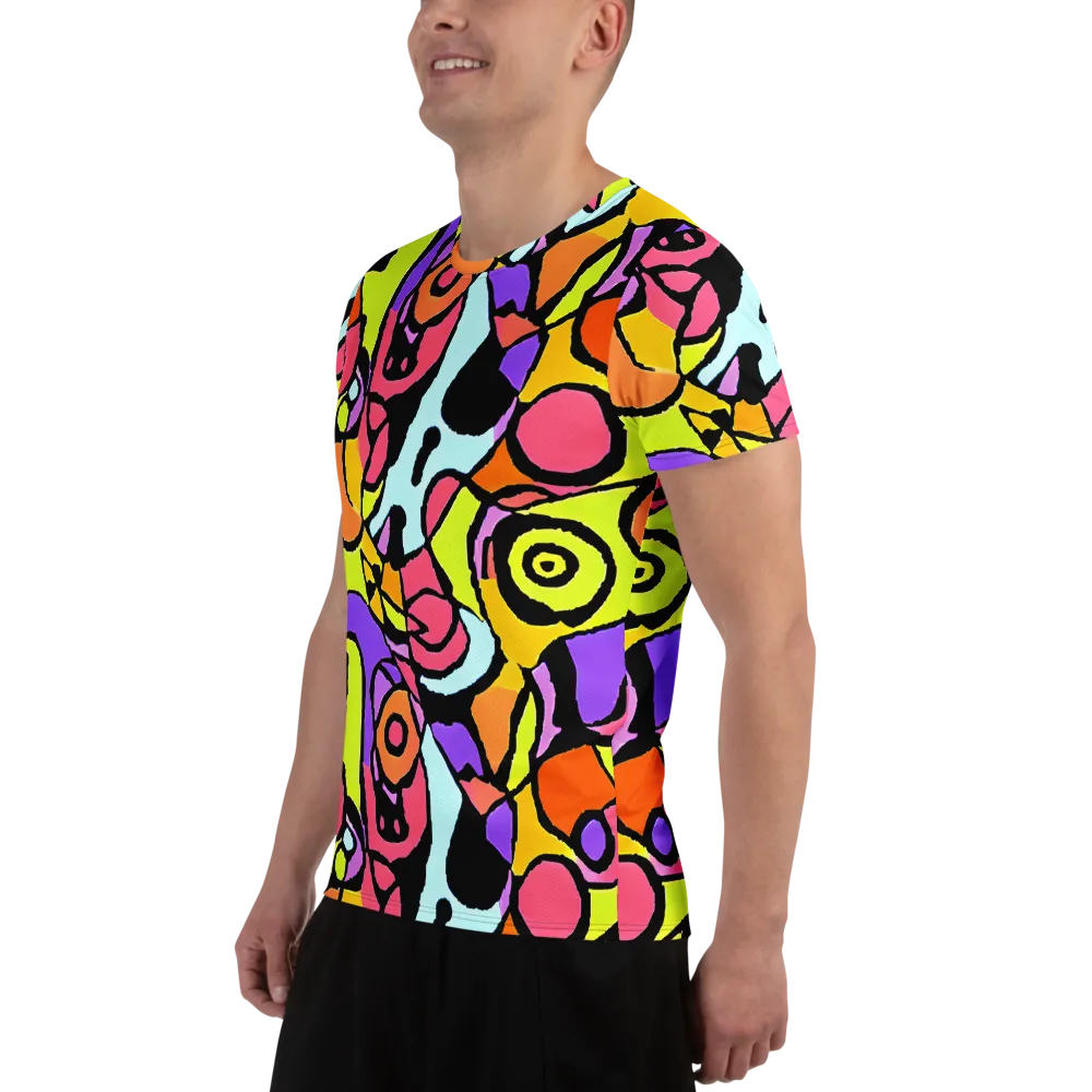 Spirals of Joy on Men's Athletic T-Shirt — Left
