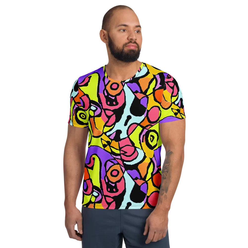 Spirals of Joy on Men's Athletic T-Shirt — Front