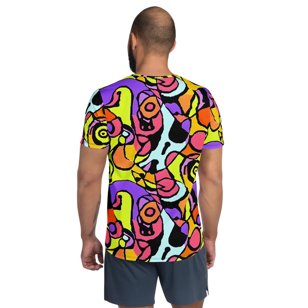 Spirals of Joy on Men's Athletic T-Shirt — Back