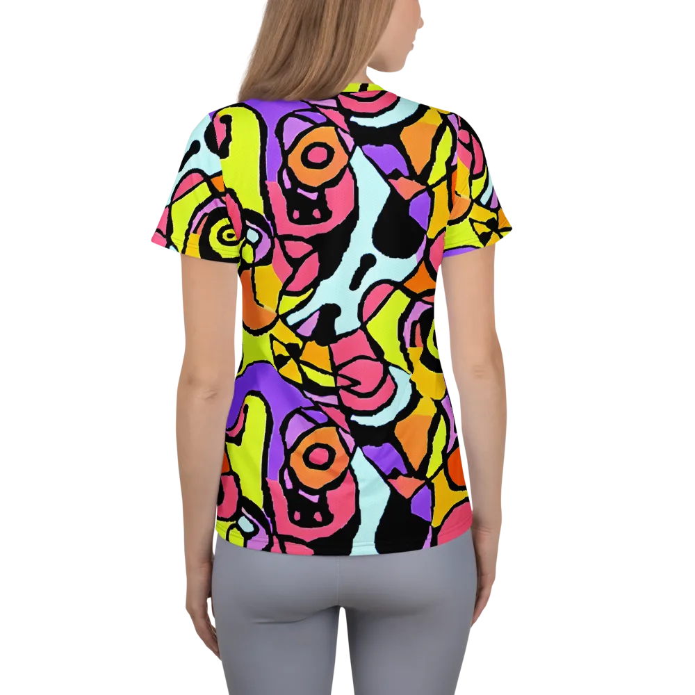 Spirals of Joy on Women's Athletic T-Shirt — Back
