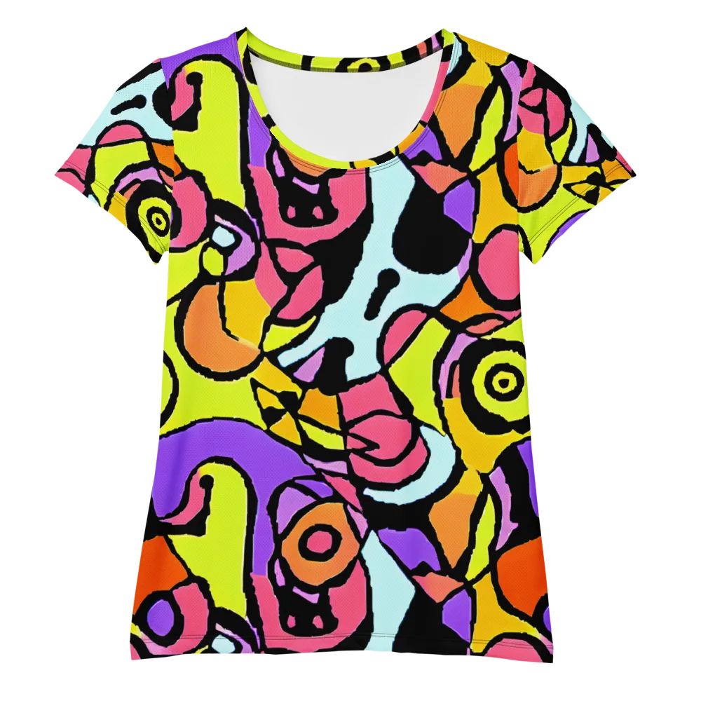 Spirals of Joy on Women's Athletic T-Shirt — Front