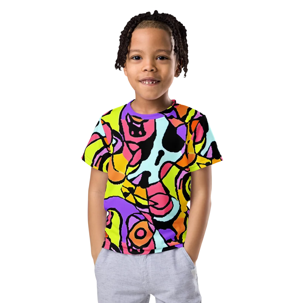 Spirals of Joy on Kids Crew Neck T-Shirt — Front