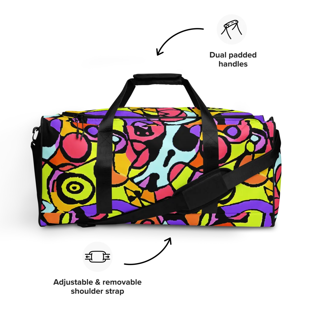 Spirals of Joy on Duffle Bag — Front