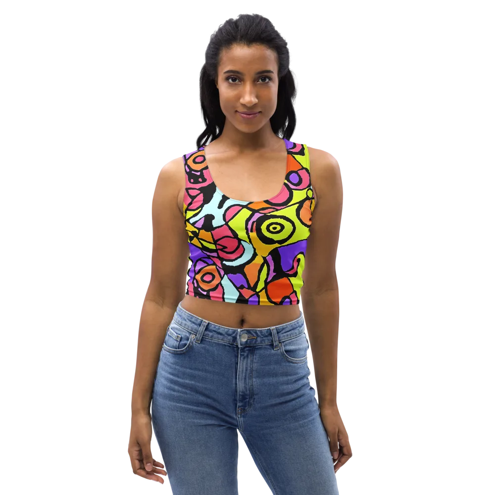 Spirals of Joy on Crop Top — Front